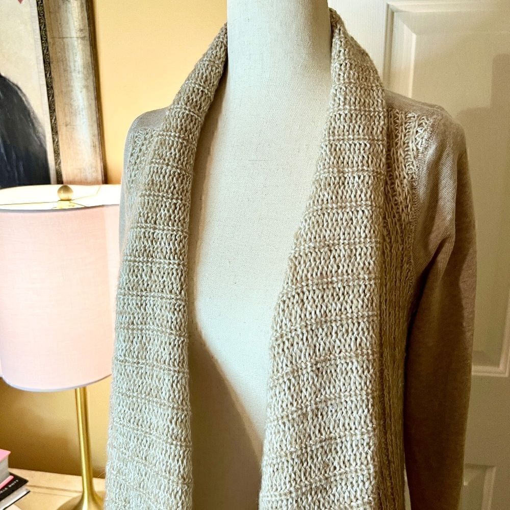 Anthropologie Saturday Sunday Casado Knit Front Cardigan Tan Sweater Size XS - Picture 3 of 5